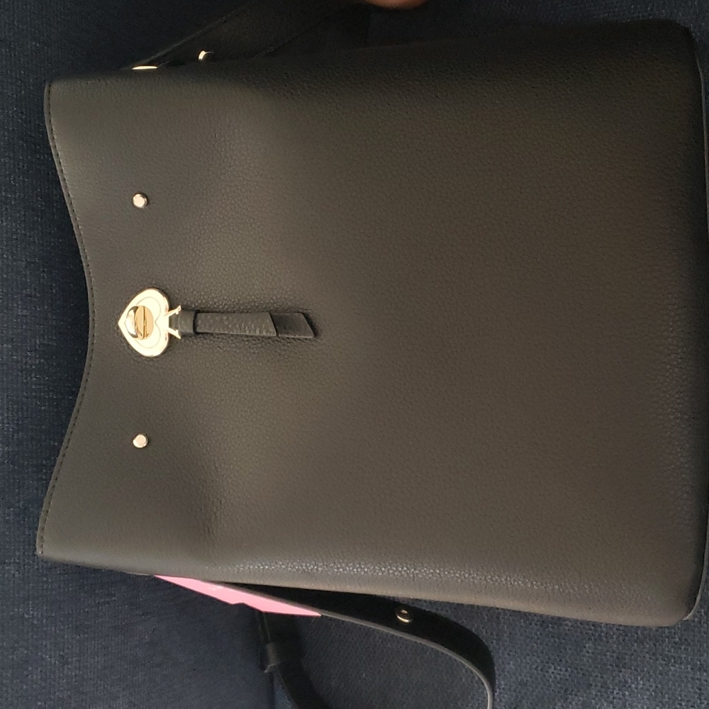 Kate Spade Large Bucket WKRU6827 Pebbled Black Leather